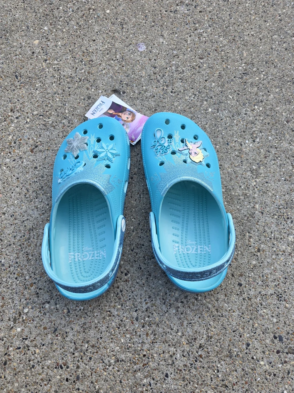 Croc X Disney Frozen Turquoise Kids Clog with Elsa Charms Youth 4y